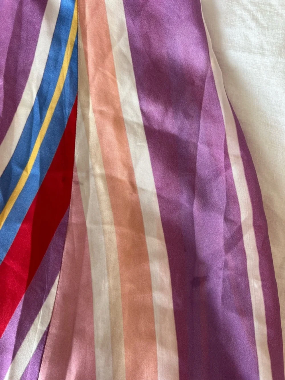 Rare / discontinued Caslazur Beaulah 100% silk high waist striped maxi skirt
